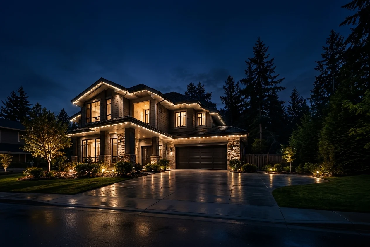 A finished IDALITE permanent lighting install